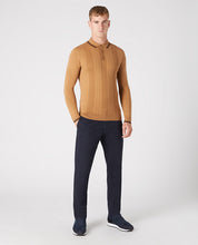 Load image into Gallery viewer, Long Sleeve Knitted Polo 58779/Polo 45 Camel
