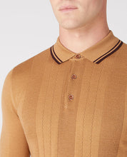 Load image into Gallery viewer, Long Sleeve Knitted Polo 58779/Polo 45 Camel
