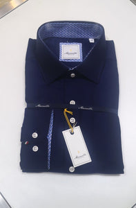Marnelli shirt Joe A01/Rib 084 Navy