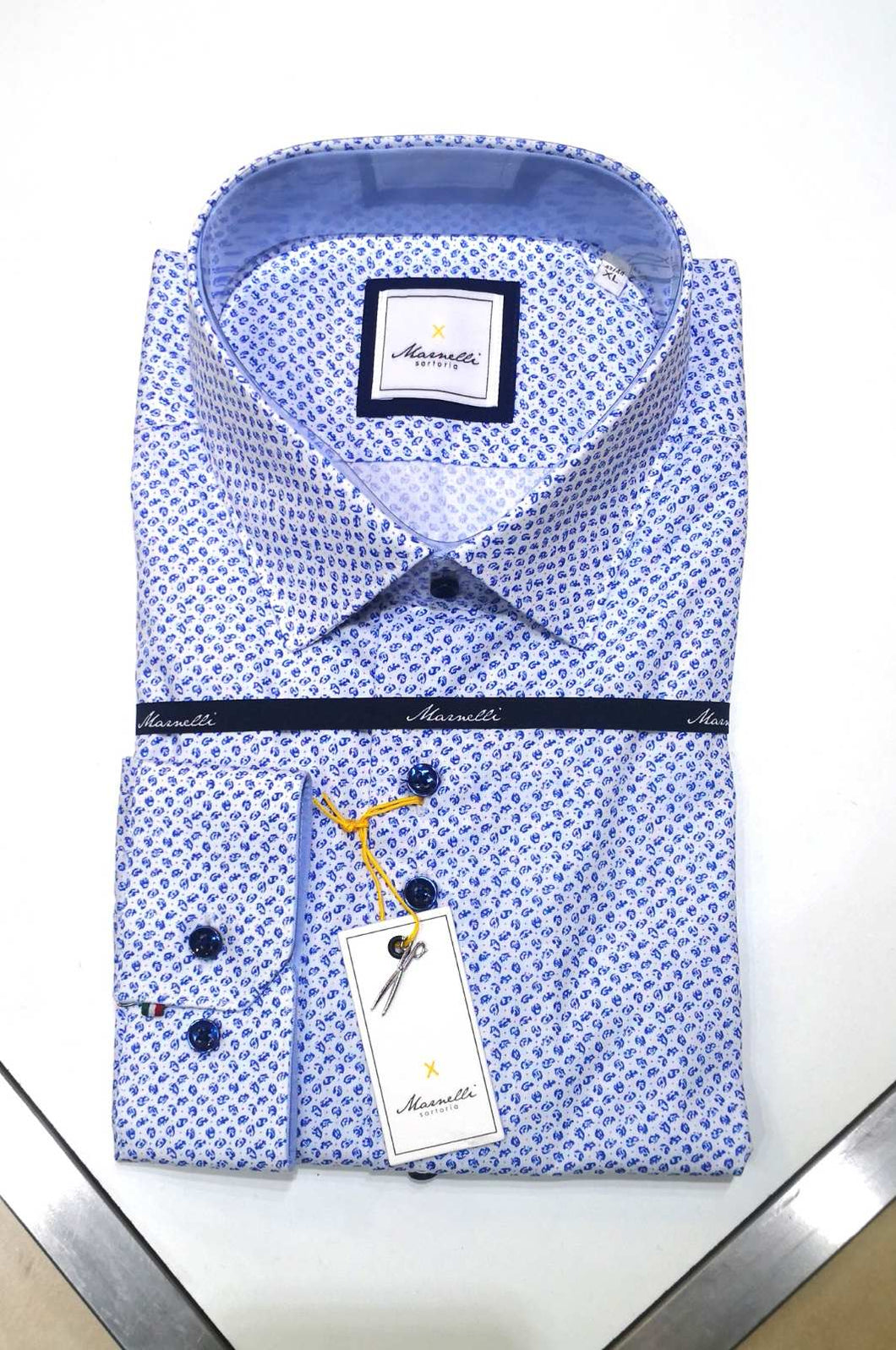 Marnelli shirt A015/Print 062 Blue
