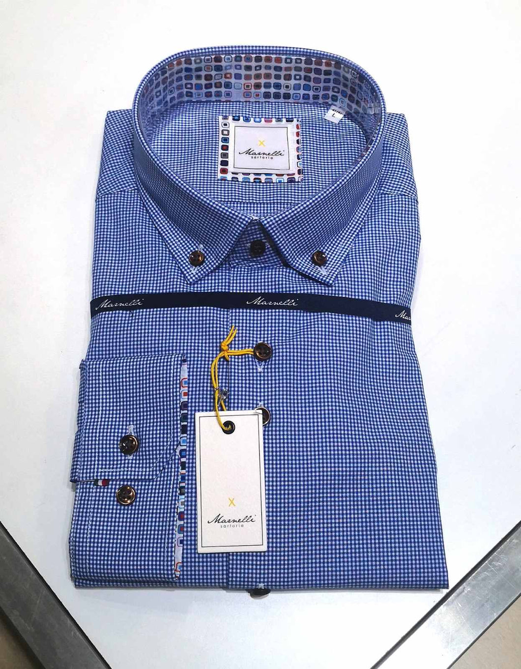 Marnelli shirt Servo X01/Gingaham 084 Dark Blue