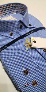 Marnelli shirt Servo X01/Gingaham 084 Dark Blue