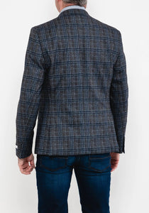White Label Check Blazer, Grey & Navy 85032 Check Navy
